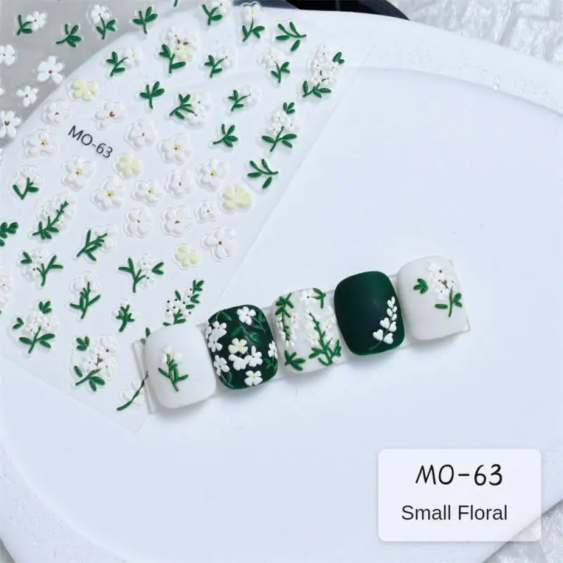 Nail Art Cartoon Stickers White Flowers Smd Design Łatwy do przenoszenia Kompaktowa konstrukcja Wodoodporne i trwałe narzędzia do manicure