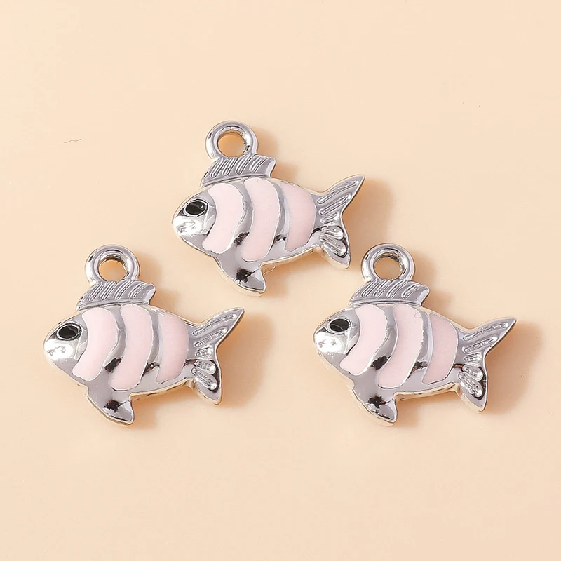 Leslie 10 Stück neue Cartoon bunte Herz Goldfisch Clown Fisch Charms Anhänger für Schlüsselanhänger Ohrringe DIY Schmuckherstellung Zubehör – Detail 30