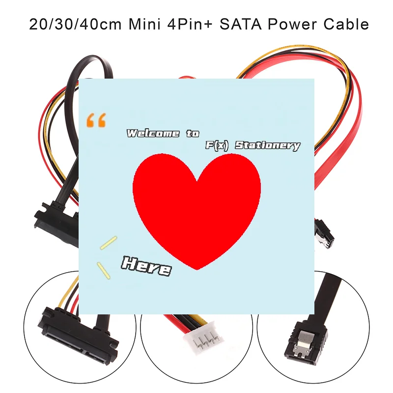 20/30/40cm Mini 4Pin+ SATA Power Cable 22(15+7)Pin To PH2.0/3.0 Hard Disk Optical Drive Data Cable Power Supply Cable-F(x)