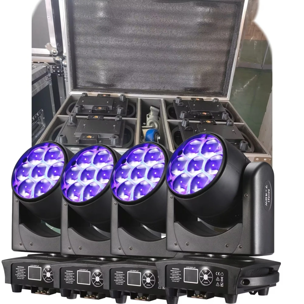 4PZ/Lyre Sharpy LED Beam + Wash 7x40W 4 in1 RGBW Zoom testa mobile DMX per NightClub Dj Disco Party Bar Stage Lighting Equipment