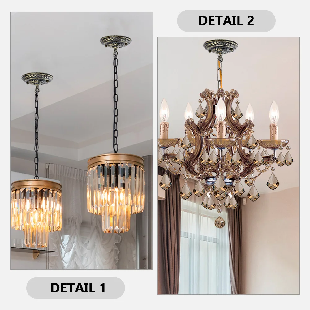 

2Pcs Decorative Vintage Ceiling Light Plate Canopy Metal Pendant Chandelier Canopy Hook Vintage Ceiling Light Plate