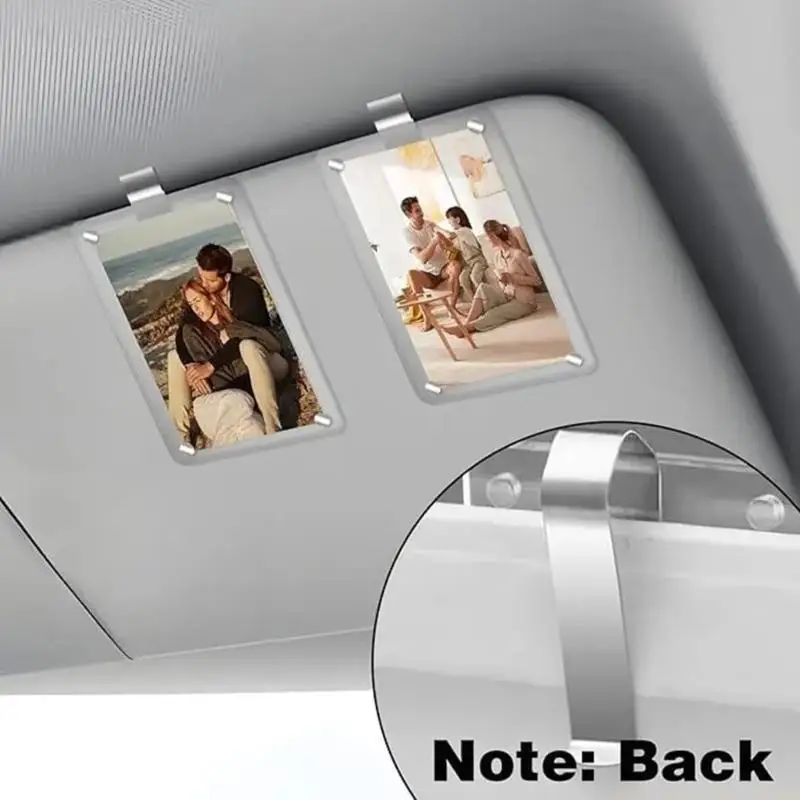 J0MA Antislip Car Sunvisor Photo Frame Securely Holds Pictures on Rough Road Acrylic Construction for Shock Resistance and Cl