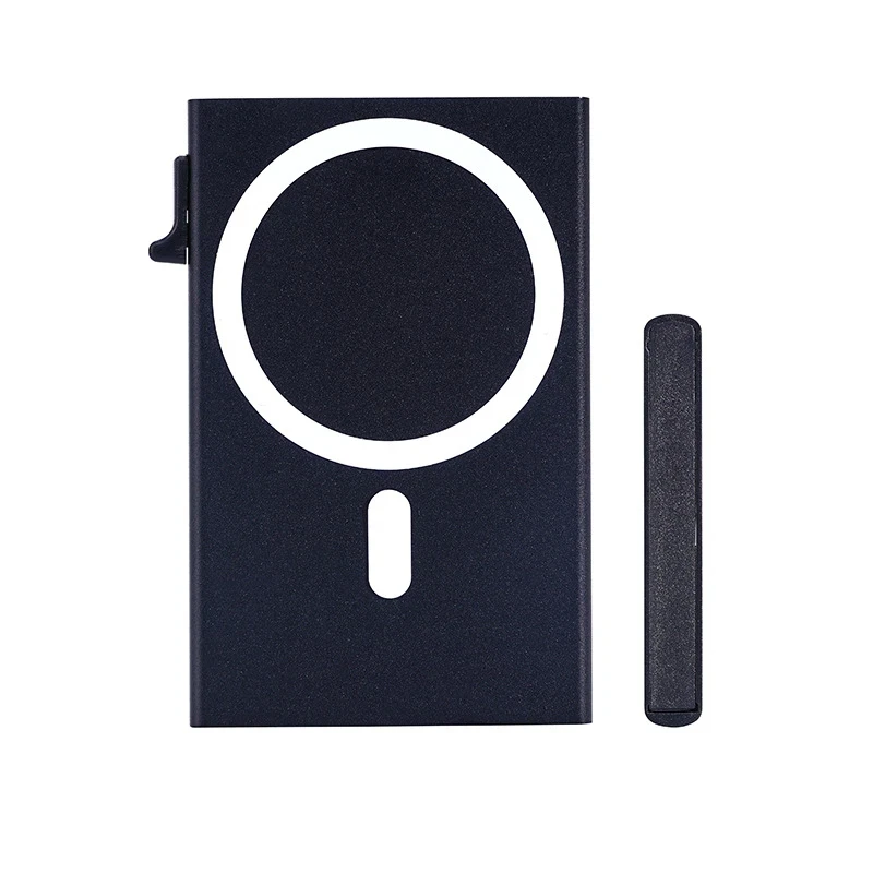 Magnetic RFID Blocking Aluminium Alloy Card Holder Phone Wallet Card Pocket Card Pocket for Back of Phone with Anti Theft Shield