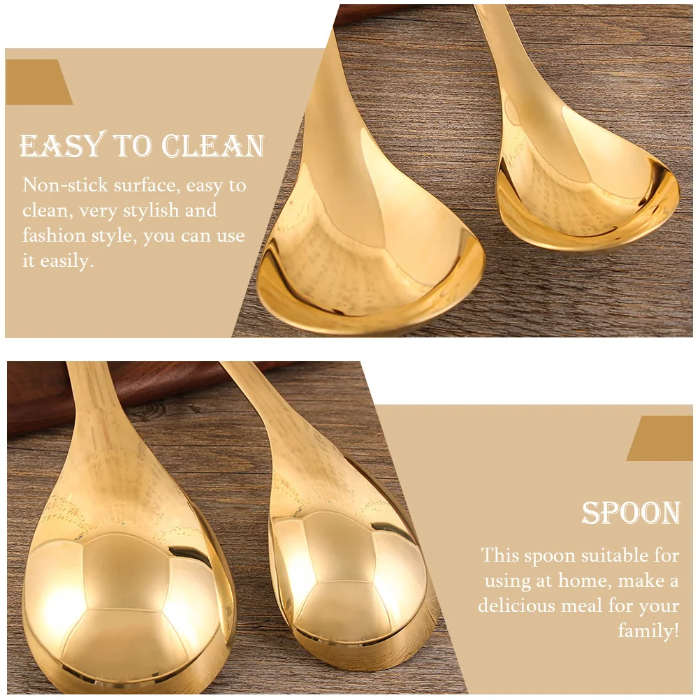 

Premium Brass Non-Stick Heat-Resistant Kitchen Heat-Resistant Scoop Scoop Metal Soup Spoon For Home Practical Dining Spoon