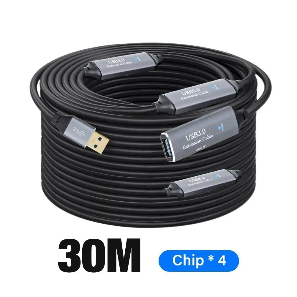 USB 3.0 High Speed Data Cable 5M To 30M USB3.0 Signal Amplifier Extension Cable Type A Repeater Booster Extender Male To FeMale