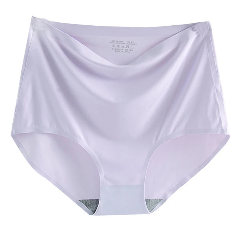 High Waist Ice Silk Briefs Women's Thin Briefs Quick Dry Butt Covering Underwear Breathable Nylon Young Women's Innerwear