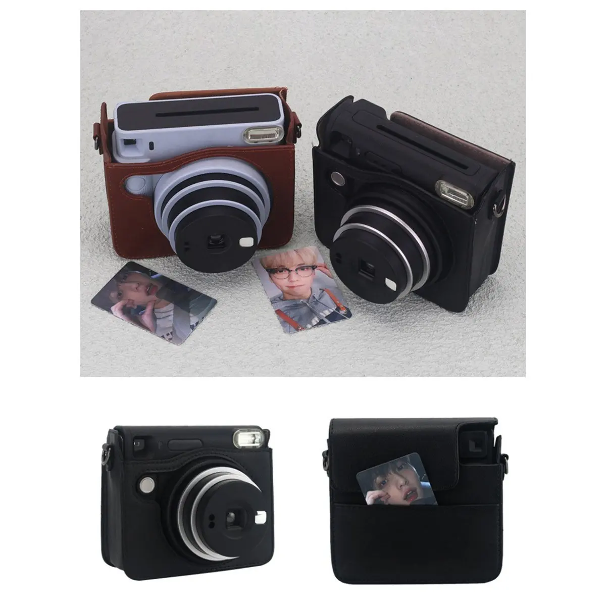 AAAE PU Camera Case for Square SQ40 - Magnetic Buckle Adjustable Shoulder Strap Protective Storage Bag A