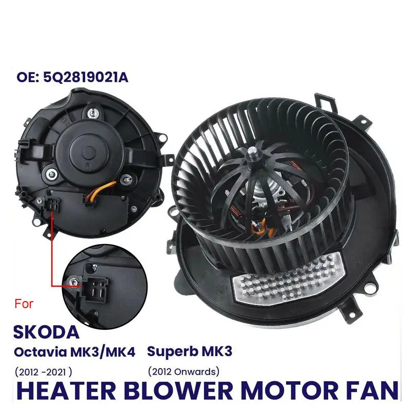 HEATER BLOWER MOTOR FAN WITH RESISTOR FOR SKODA OCTAVIA MK3 MK4 SKODA SUPERB MK3