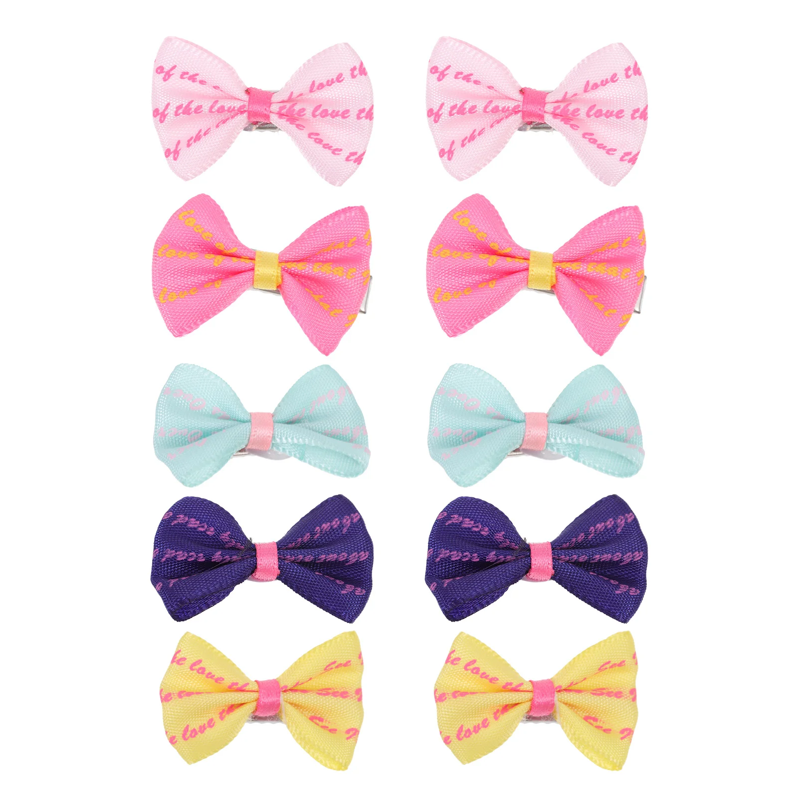 

10Pcs Pet Bowknot Hairpins Variety Color Dog Hair Clips Fine Workmanship Decorative Pet Hair Accessories for Daily and Event Use