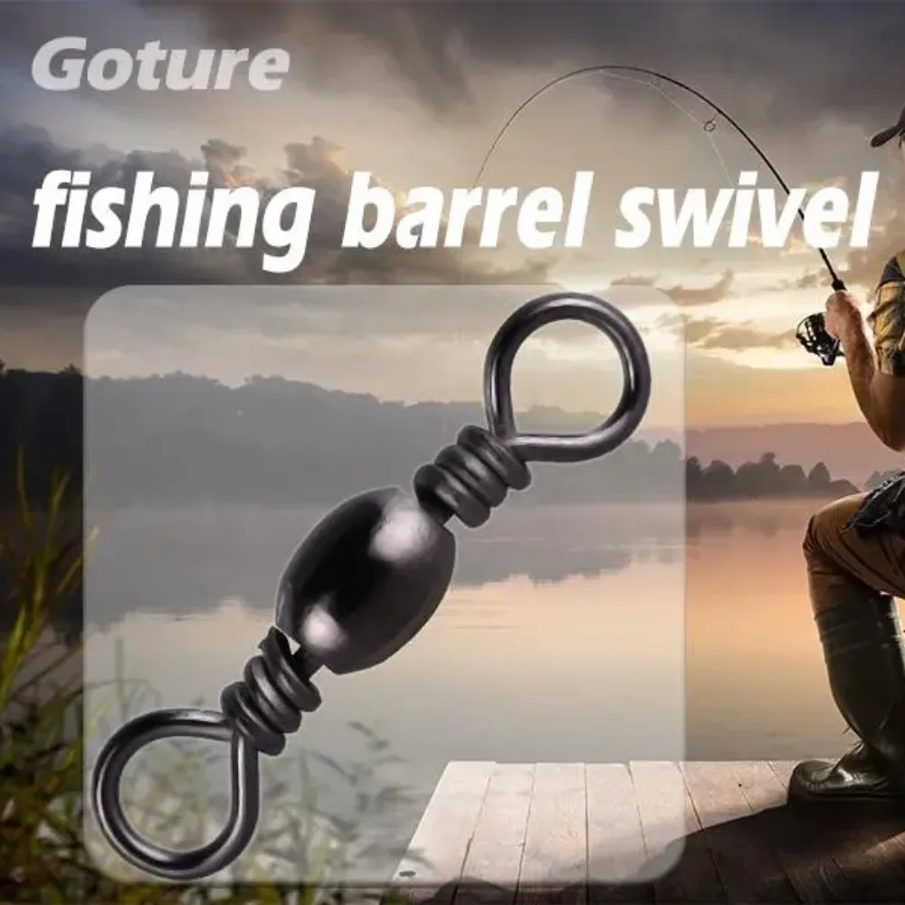 

50pcs Catfish Lures Solid Ring Barrel Swivels Connector Quick Swivel Rolling Swivels Bearing Rolling Snap Fishing Line Connector