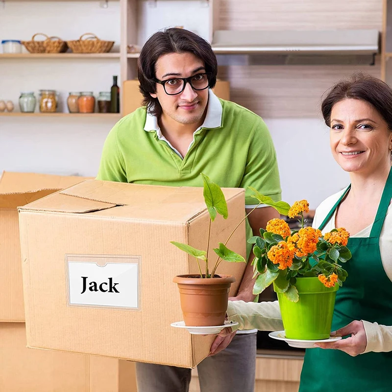 40PCS Index Card Holder, 2 Size Transparent Label Holders Are Suitable For Index Card Sorting, Book Card Pocket