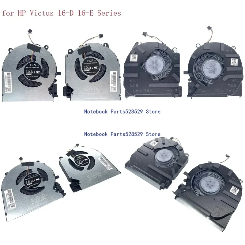hp-victus-16-d、16-e、16-e0011ns、tpn-q263シリーズ用、60w-80w対応の交換用cpu-gpu冷却ファン。