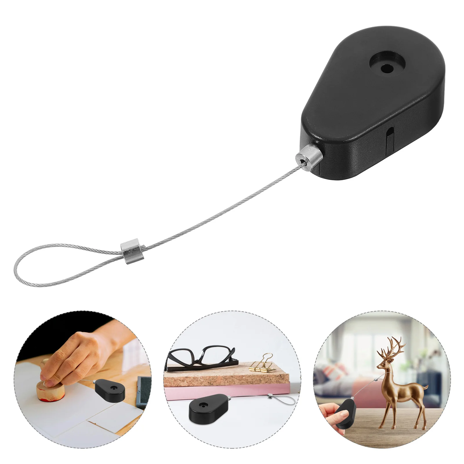 Adjustable Automatic Retraction Cable Reel Steel Wire Anti Theft Cord Box Protective Case Remote Security Lock