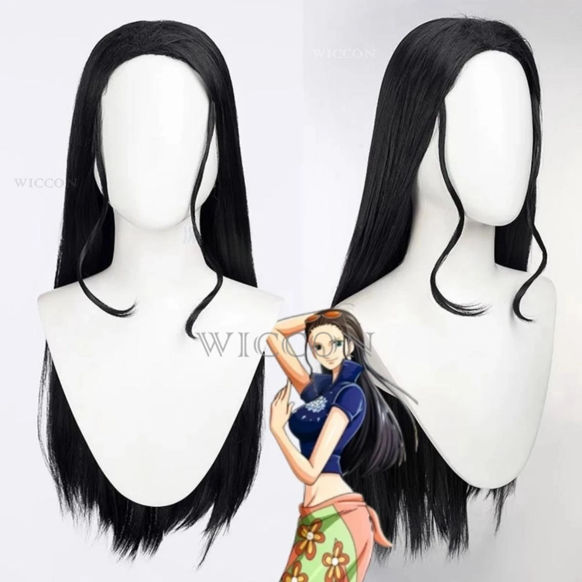 Cosplay mujeres Nico Robin fiesta vestido tipo kimono carnaval conjunto peluca gafas chica Halloween carnaval Anime exposición traje de actuación