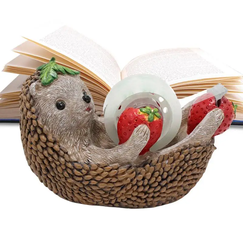 

Tape Dispenser Hedgehog Artifact Cutter Cute Resin Figurine Non-Skid Base Tape Cutting Tools Desktop Tape Dispenser