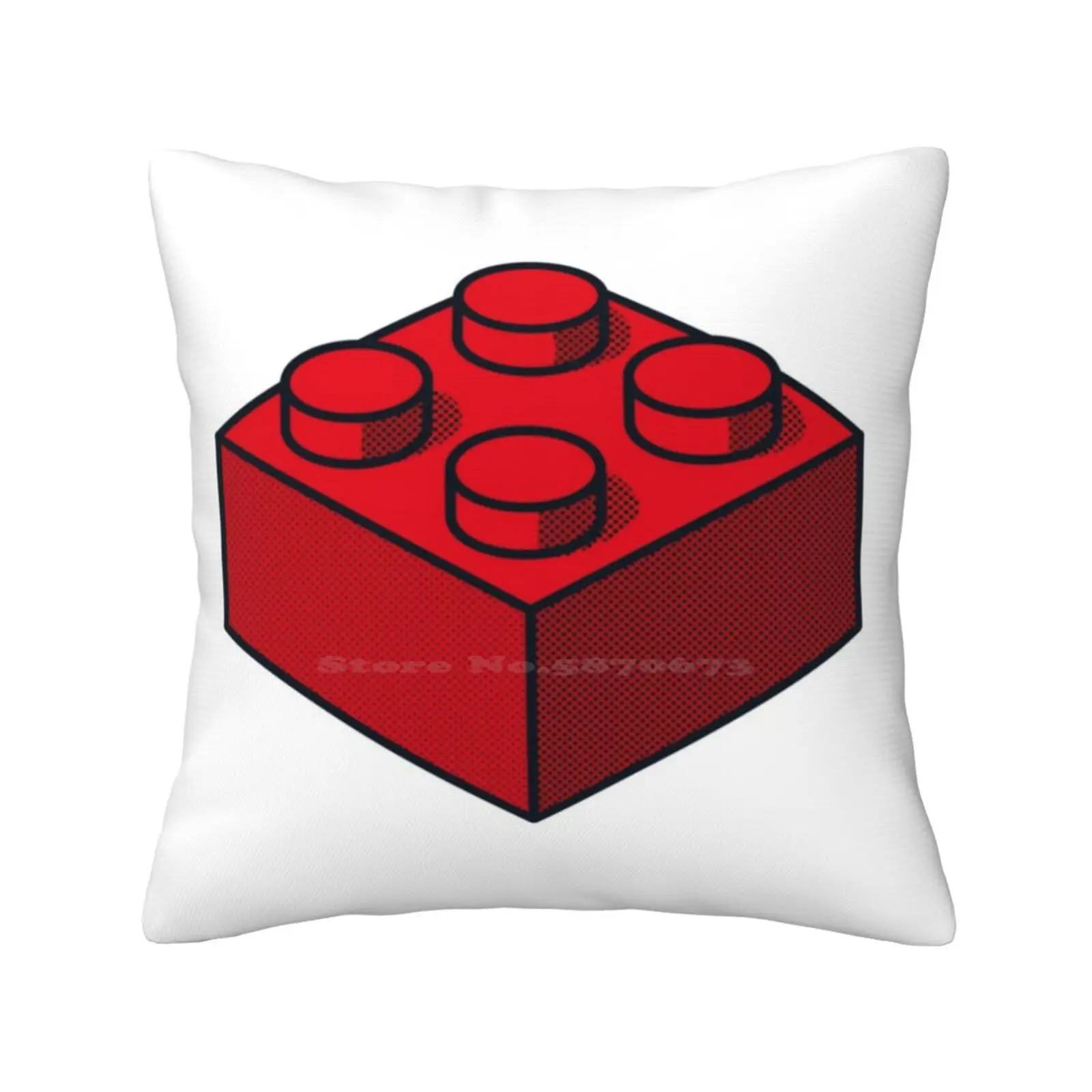 

Brick Red Funny Cute Decor Square Pillowcase Fraet Brick Red Graphic