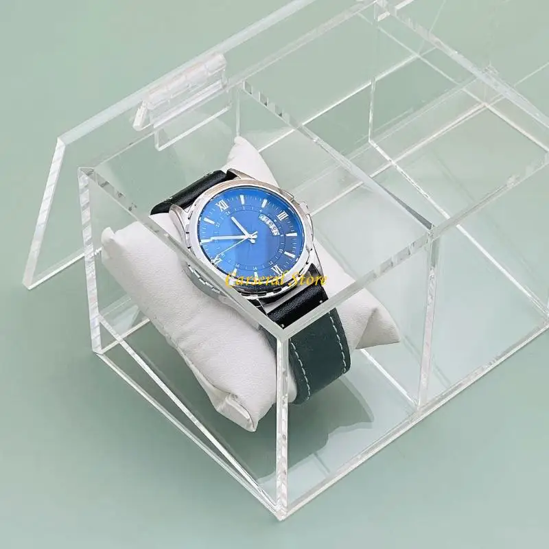 M4YF Hiển thị đồng hồ tinh vi Hiển thị Clear Clear Acrylic Tổ chức với nhiều ngăn trong suốt Đồng hồ trong suốt Hộp lưu trữ