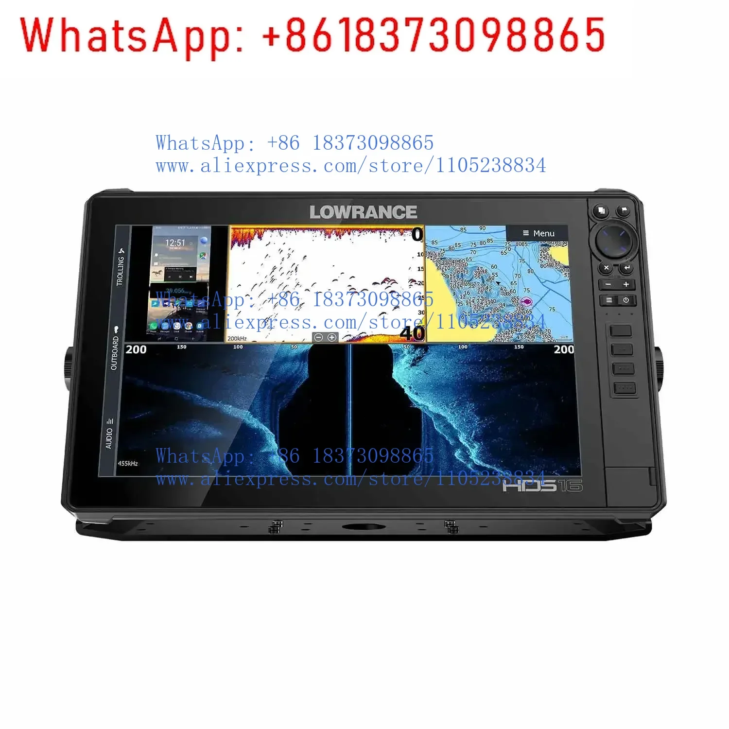 1pcs hot sale LOWRANCE HDS-16 LIVE W/ACTIVE IMAGING 3-IN-1 TRANSOM MOUNT & C-MAP PRO CHART Fish Finders