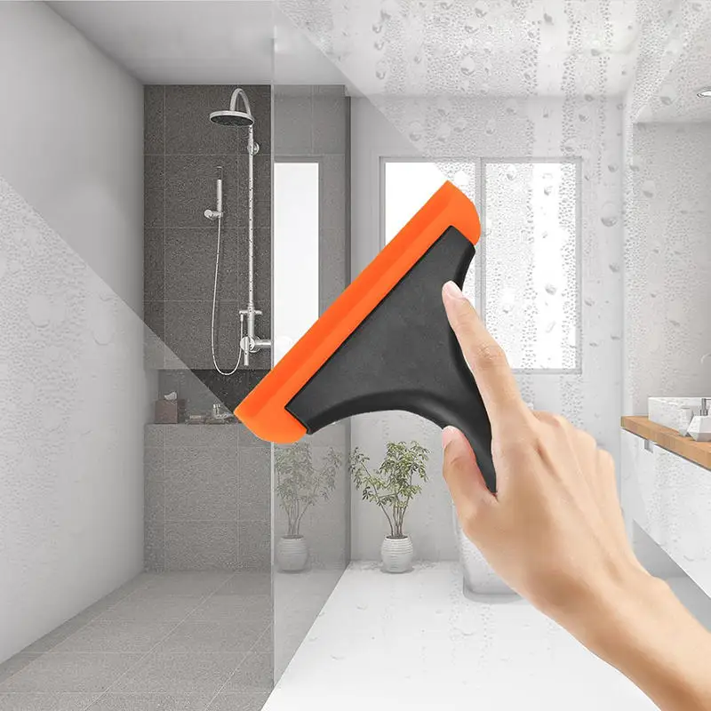 Flexible Silicone Mini Squeegee Water Wiper With Hanging Hole Shower Car Window Cleaning Glass Wipe Tool For Home Daily Use