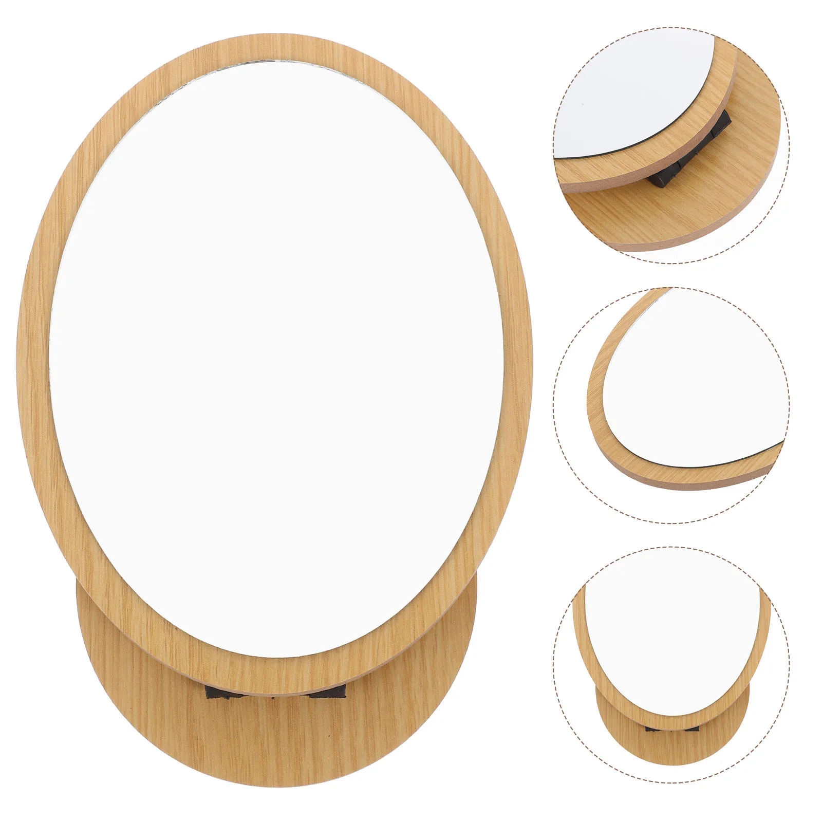 Miroir de maquillage pliable, 1 pièce, miroir de bureau de dessin animé, Beige, chambre à coucher, Salon de maison, mode, décor de bureau élégant