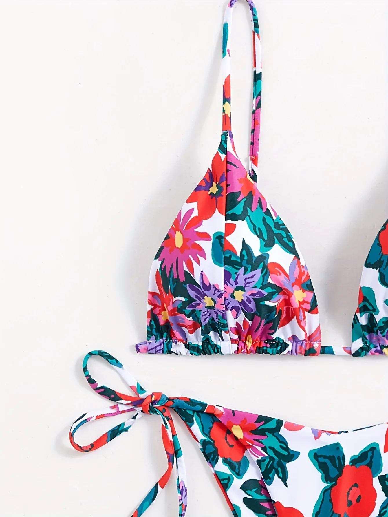 Sexy floral impressão conjuntos de biquínis triângulo duas peças gravata tanga maiô roupa de banho roupas de praia biquini tankini
