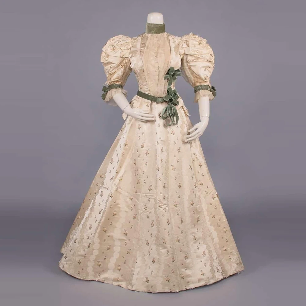 

1895s Duchess Dinner Dress Victorian Renaissance Royal Princess Court Noble Walking Day Dress Southern Belle Afternoon Ball Gown