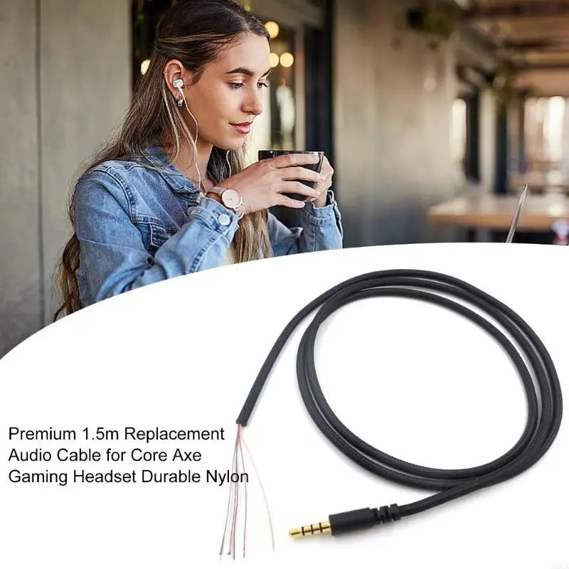 1.5m Headsets Cable with Reliability Performances for Gamers Repairing Part
