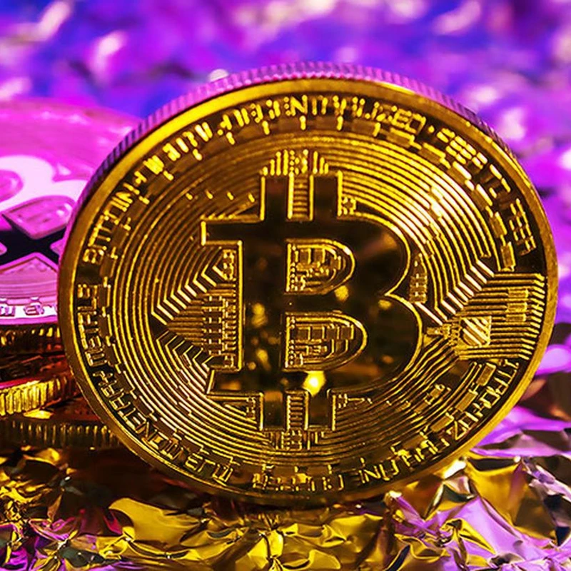 Golden Plated Bitcoin Coin Collectible Art Collection Gift Physical commemorative Casascius BTC Metal Antique Imitation