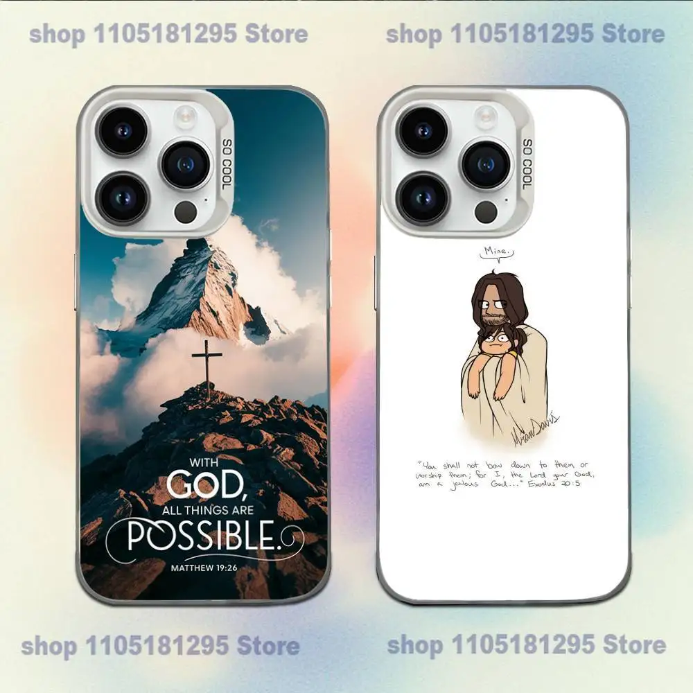 

Jesus Bible Verse Phone Case For iPhone 17,16,15,14,13,12,11,Mini,Pro,E,MAX White Candy Matte Shockproof Cover