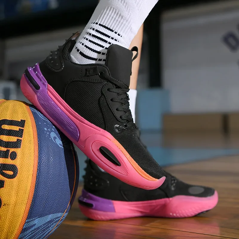 

Male Sports Shoes TPU Rubber Sole Basketball Shoes Non-slip Shock-absorbing Women's Training Shoes Running Shoe Men High Quality