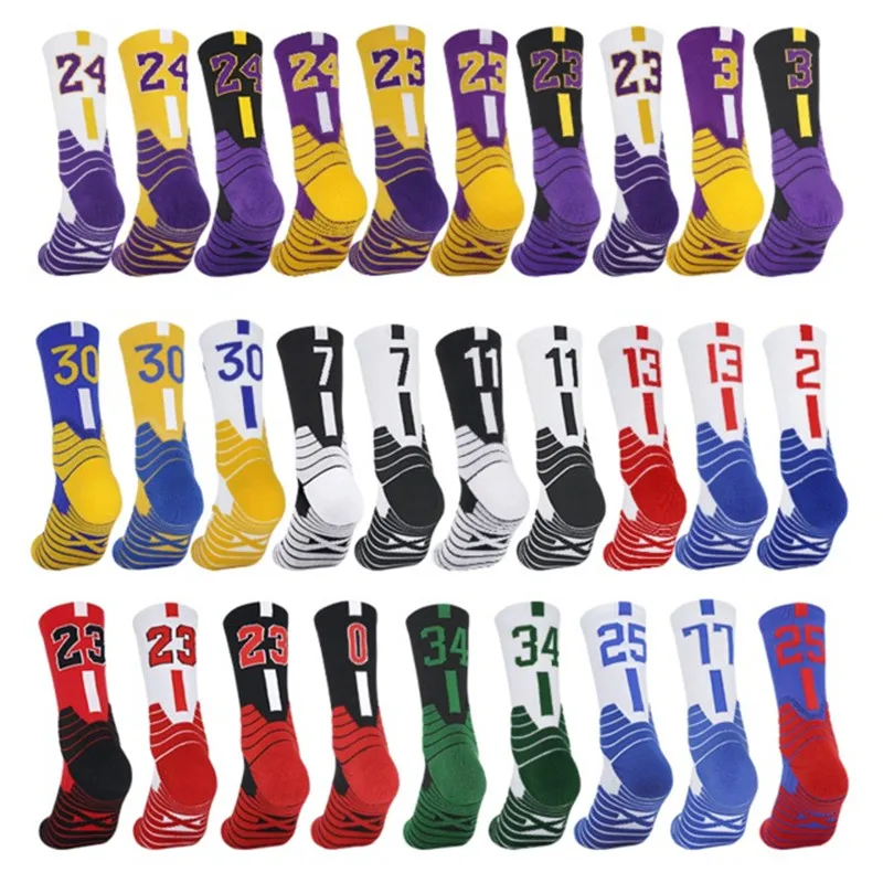 Style Star Kids Basketball New Socks Sport Socks Outdoor Cycling Skateboard Running Breathable Adult Non-Slip Middle Towel Socks