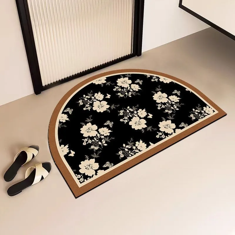 Diatom mud bathroom water absorption premium bathroom semi-circular foot pad leave-in dirt-resistant carpet