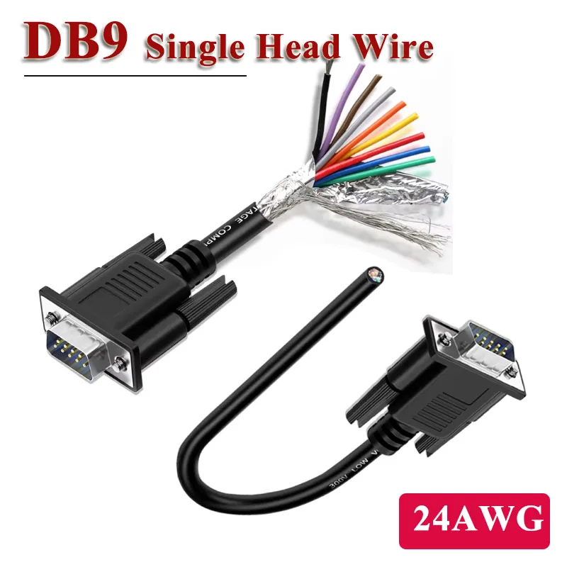 

Double Shielded DB9 Single Head Wire Industrial Grade RS232 Serial Port 9Pin Solder-free Connection Line Male Female Data Cable