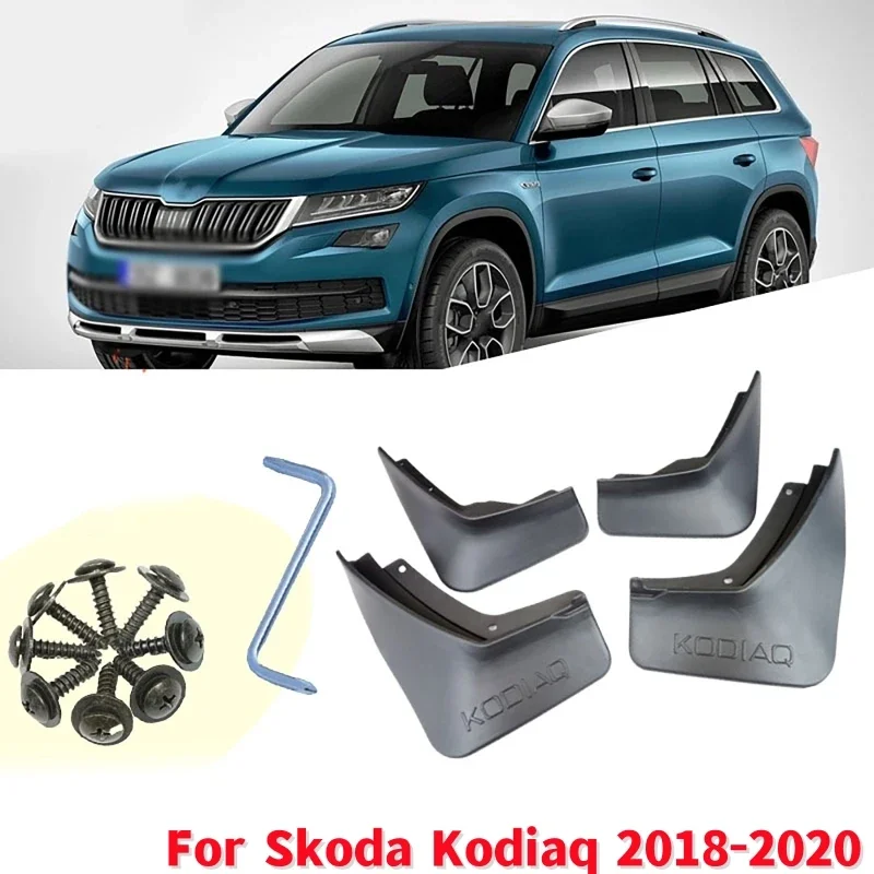 4Pcs Car Front Rear Wheel Fenders Auto Fender Splash Mudguards Mud For Skoda Kodiaq 2018-2020