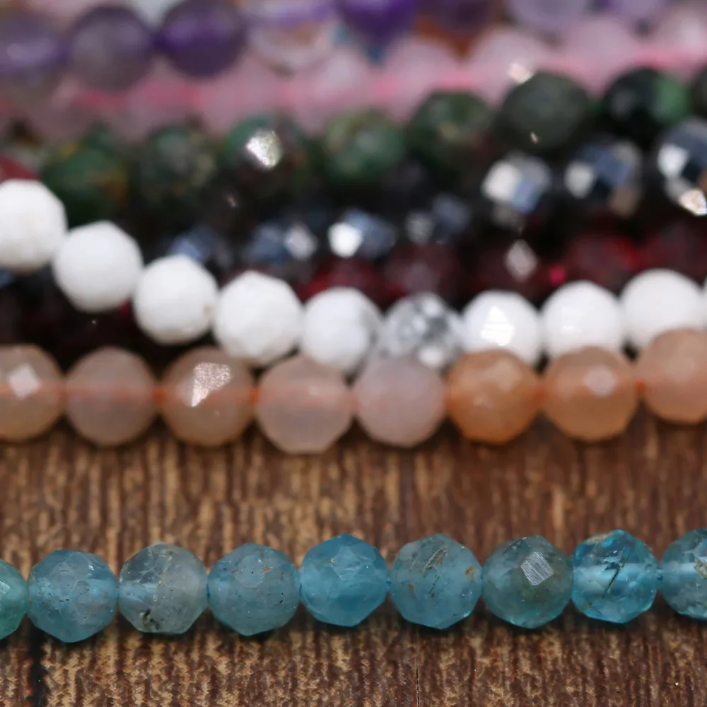 Natural Stone Bead Faceted Beads Garnet/Lapis Lazuli/Tanzanite/Charoite Beads For Jewelry Making DIY Necklace Earrings Accessory