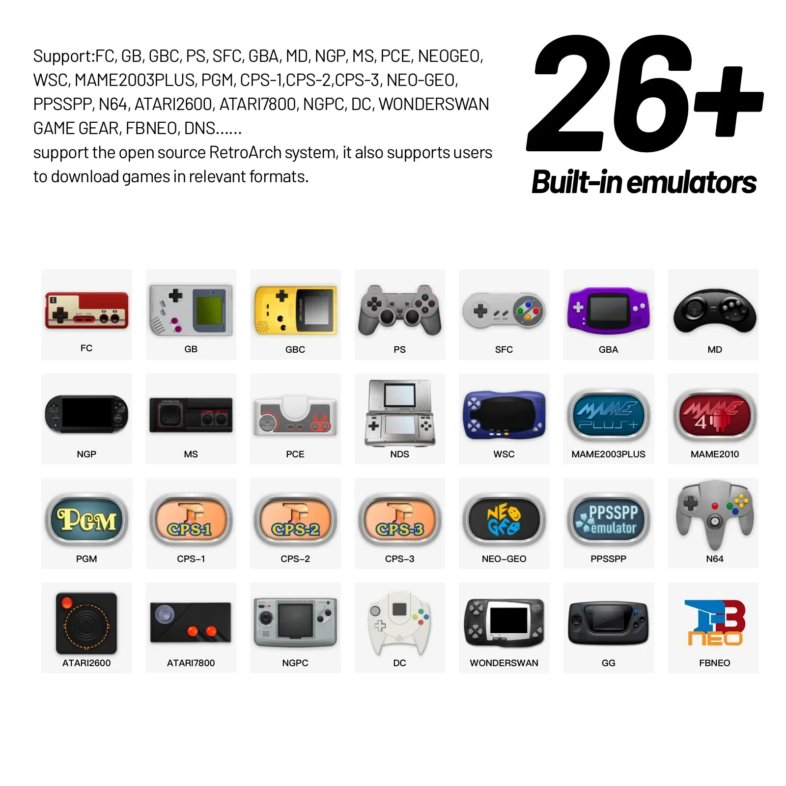 Trimui Smart Pro Handheld Game Console 4.96\'\'IPS Screen Linux System Joystick RGB Lighting Smartpro Retro Video Game Player Gift