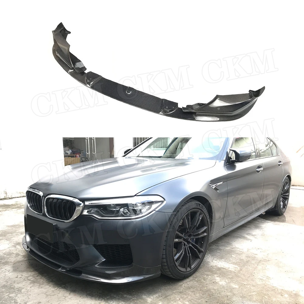 CKMUUER ألياف الكربون الجبهة حافة مصد السيارة المفسد لسيارات BMW G30 تغيير إلى F90 M5 الوفير 2018 2019 FRP الذقن مجرفة مجموعات هيكل السيارة