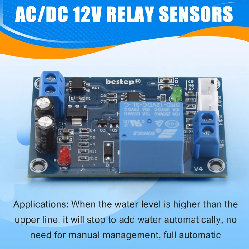 A003 HCW-M203 Full Automatic Water Level Controller Pump Switch Module 12V Relay Sensors