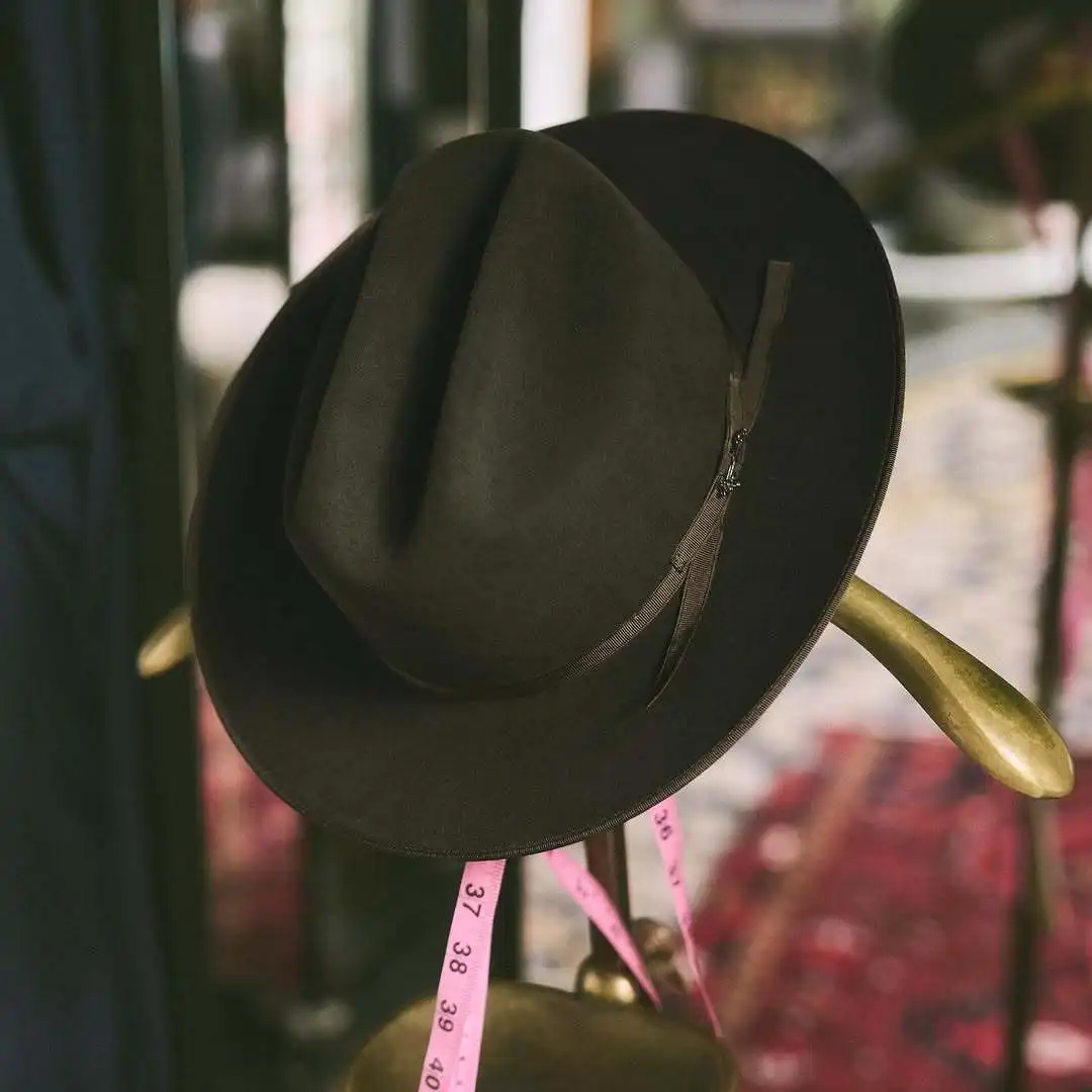 Pure Wool Hat with Ribbon Decoration, Solid Color Wool Hat, Western Cowboy Wool Hat