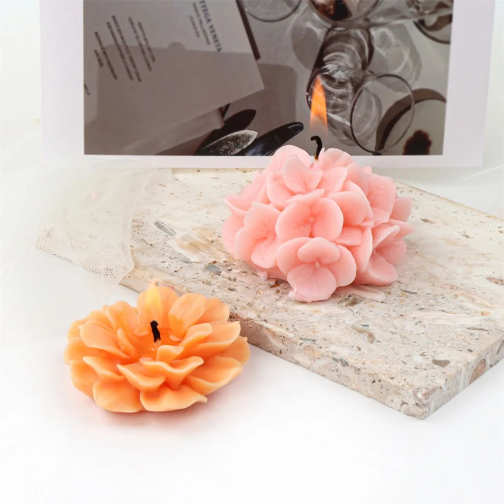 3D Rose Pfingstrose Blume Silikon Kerze Form DIY handgemachte schöne Blume Aroma Gips Harz Seife Werkzeuge romantische Hochzeit liefert