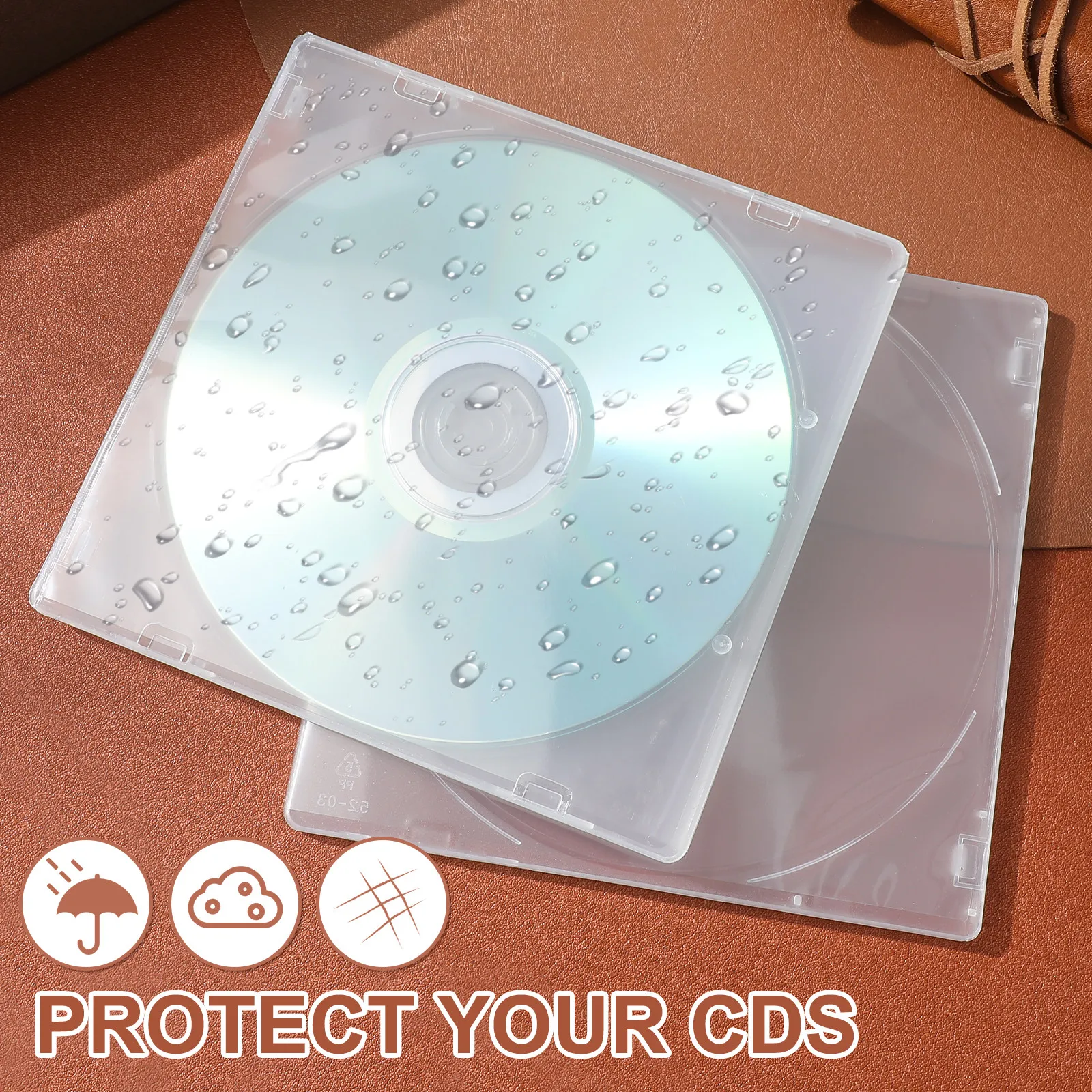 20Pcs Transparent Single CD DVD Case Boxes Slim Clear Storage Organizer Compact CD Case Clear Dvd Cases Holder Accersories
