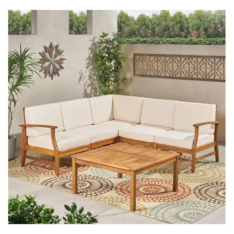 

6-Pc Cream Sofa Set - Stylish Lounge Seating for Living Room, Modern Design, Comfortable Upholstery