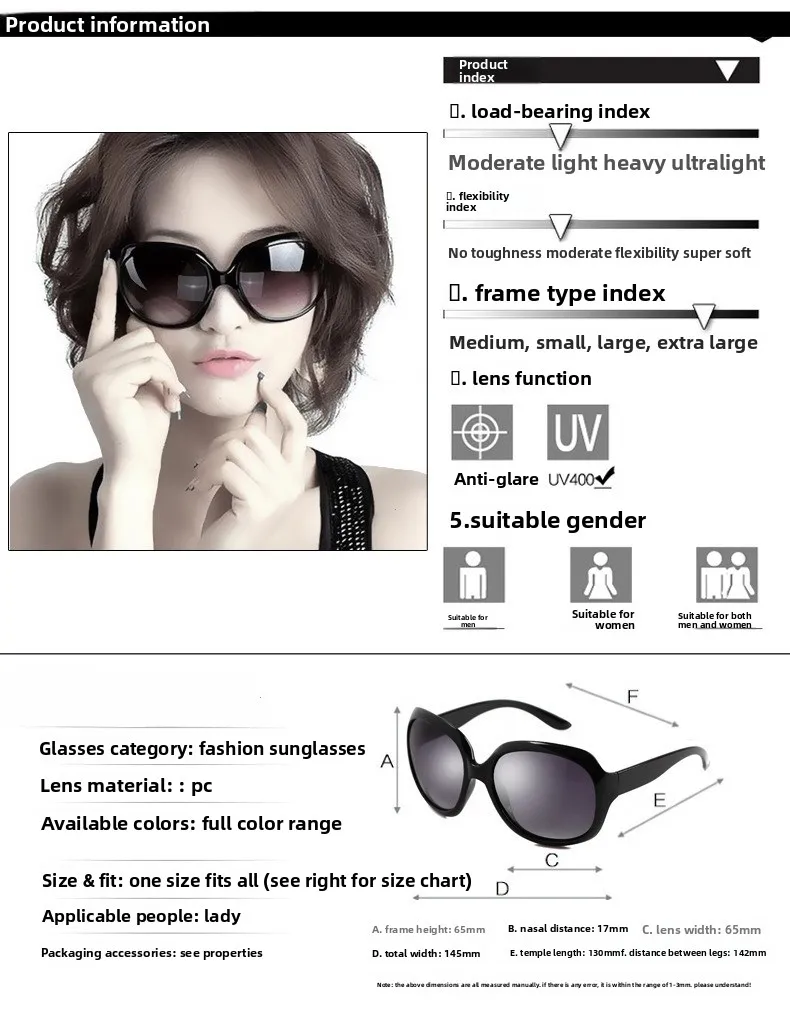 New Large Frame Circular Shape Sunglasses Women Design Brand Fashion Sun Glasses Outdoor Driving Lady Eyewear UV400 Gafas