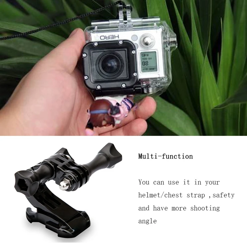 TCES-2X ชุดอุปกรณ์เสริมสําหรับกล้อง Action สําหรับ GoPro HERO 5 3 4 Xiaomi Yi 4K SJCAM SJ4000 สายคล้องคอฐาน Mount Go Pro ชุด