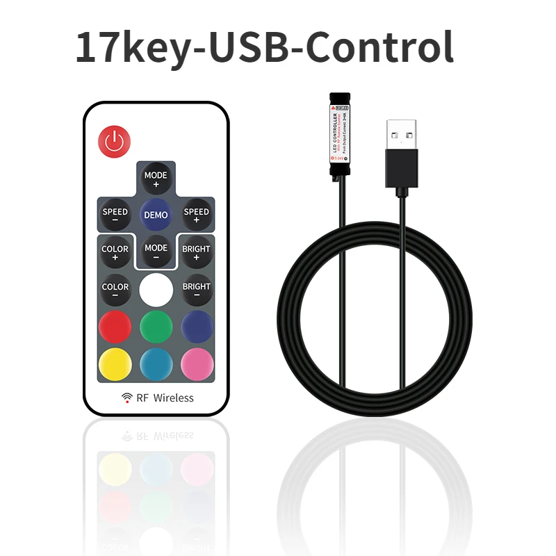 14 17 21 24 44key LED RGB Controller USB Mini Wireless RF Remote Control Dimmer RGBW RGBWW For 5050 2835 WS2811 Light Strip Lamp