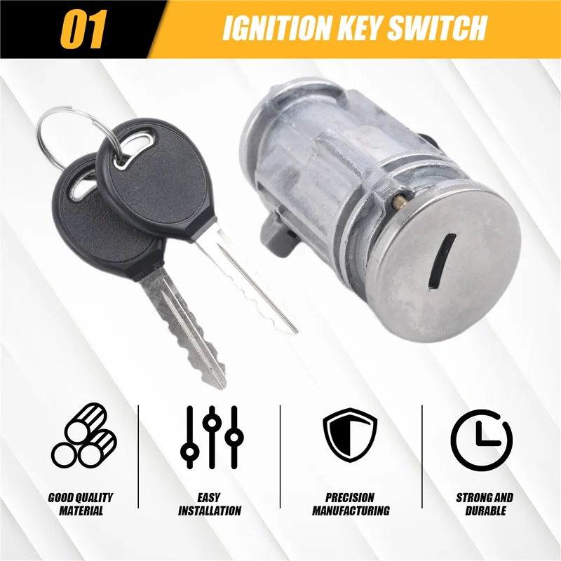 

Ignition Key Switch Cylinder Lock With Keys For Chrysler Voyager Dodge Jeep Cherokee Plymouth 5003843AB 5003843AA-T61C
