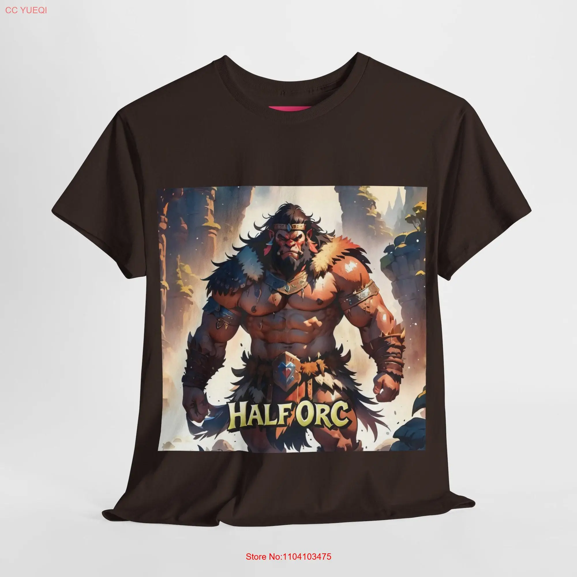 Half Orc Barbarian RPG Fantasy DnD Character Cotton T Shirt long or short sleeves