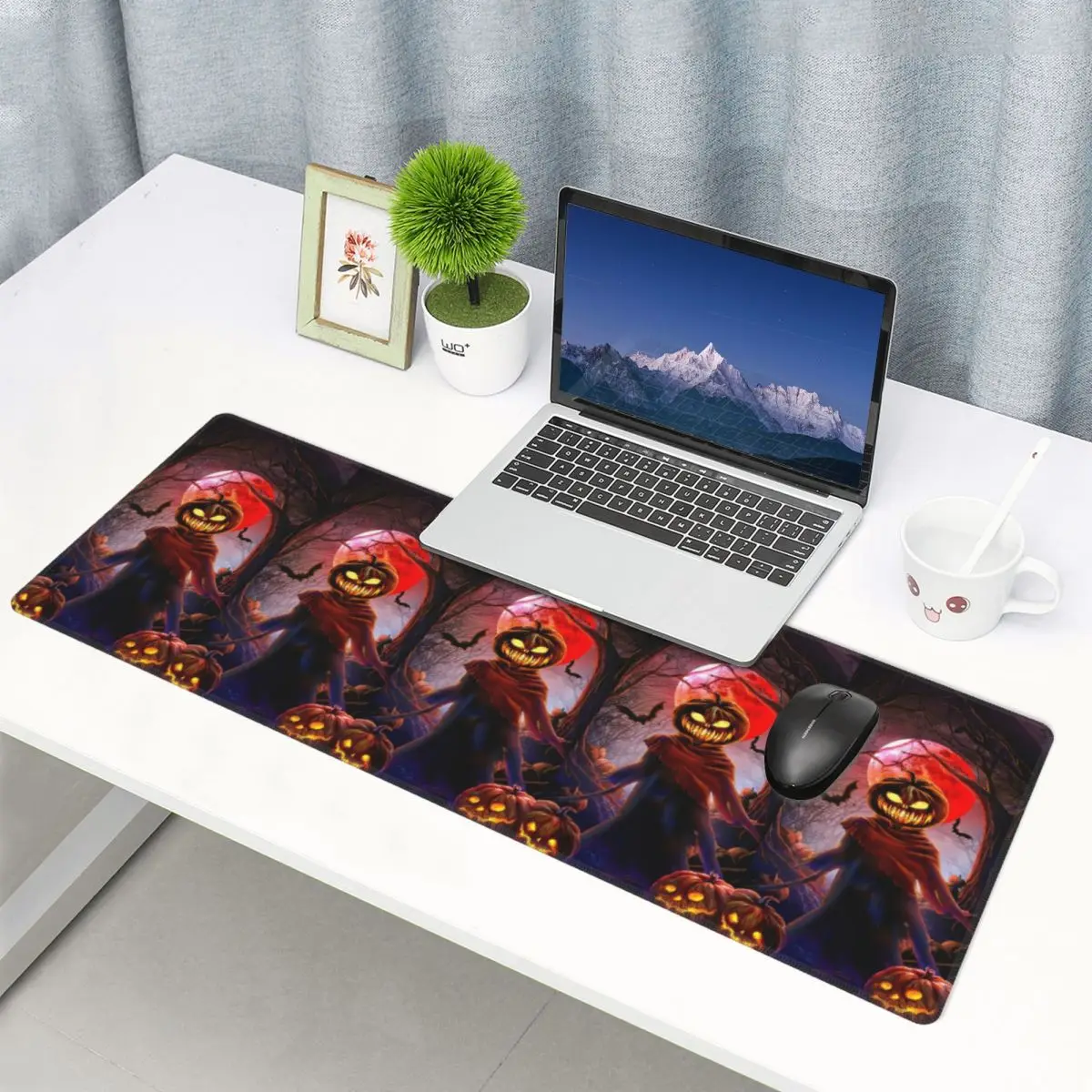 Large Mouse Pad Halloween Pumpkin Scarecrow Gamer PC Laptop Mats Keyboard Carpet Computer Gaming Office Accessories Desk Mat