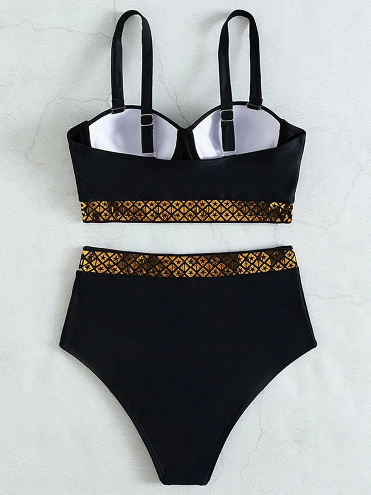 2024 Sexy Push Up Bra Cup Bikinis High Waist Bikini Female Swimsuit Women Swimwear Two-pieces Bikini set Bathing Suit Swim Lady