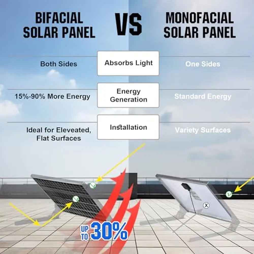 Imagem -02 - Painel Solar Bifacial Monocristalino Frente e Verso Kit de Módulo Fotovoltaico de Alta Eficiência 195w 12v